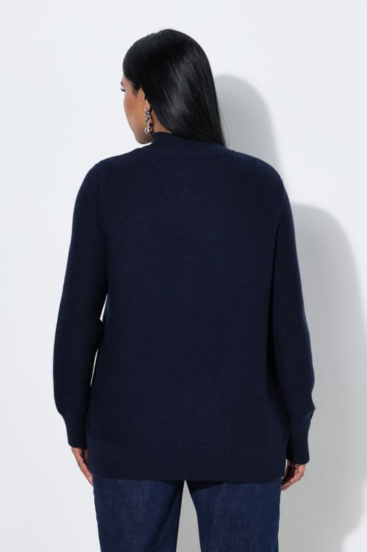 Reverse Cable Knit Turtleneck Sweater