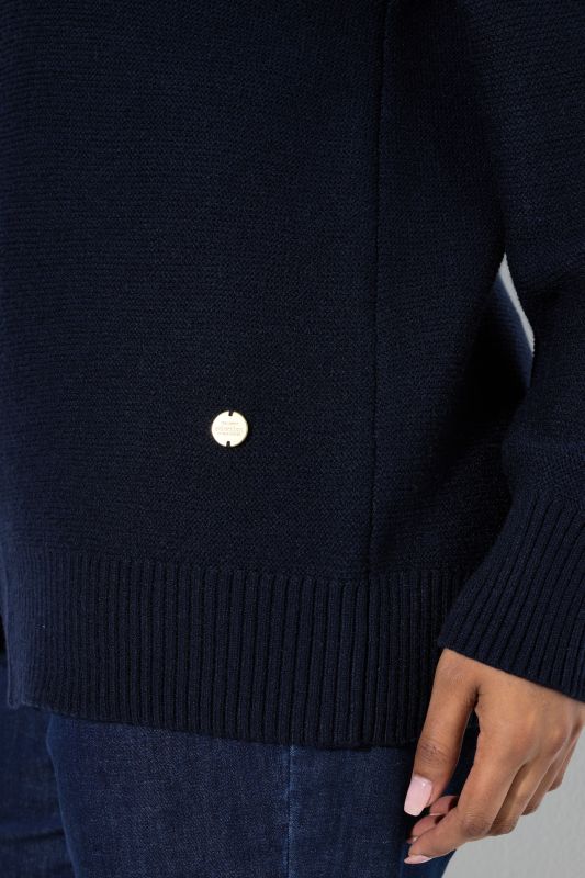 Reverse Cable Knit Turtleneck Sweater