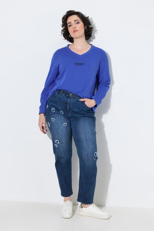 Distressed Stretch Fit Mom Jeans