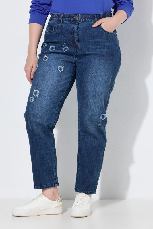Distressed Stretch Fit Mom Jeans