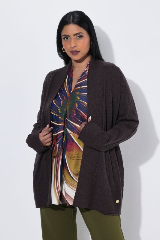 Wool-Blend Rolled Edge Cardigan