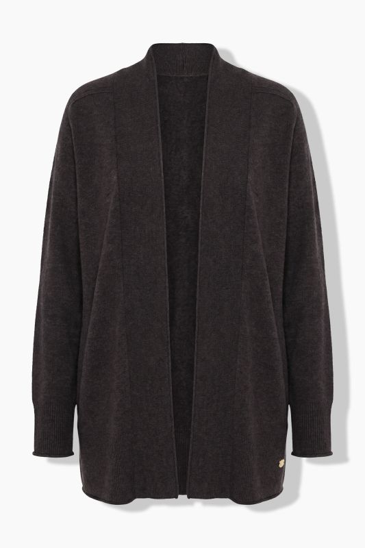 Wool-Blend Rolled Edge Cardigan