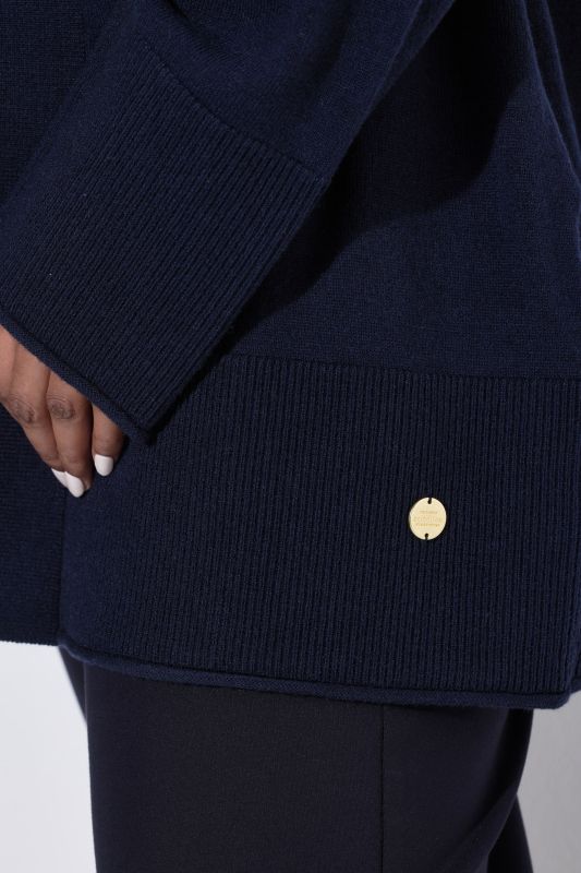 Wool-Blend Rolled Edge Cardigan