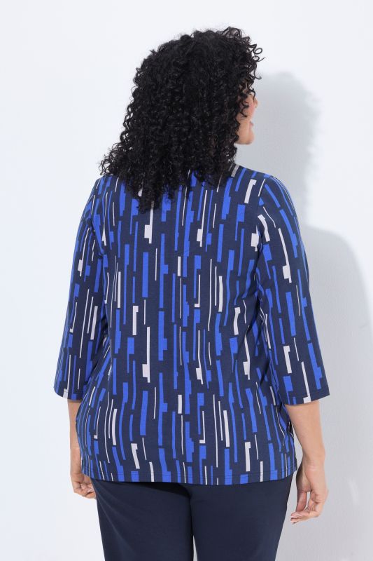 Geometric Print 3/4 Sleeve Tee
