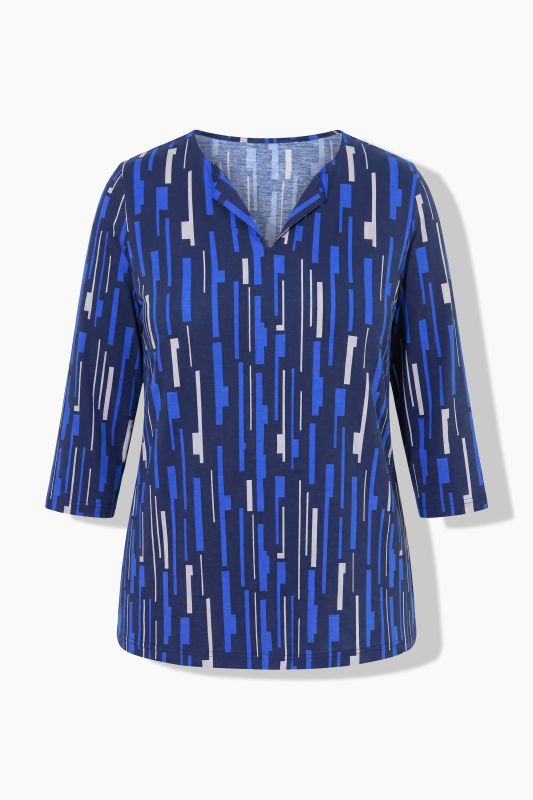 Geometric Print 3/4 Sleeve Tee