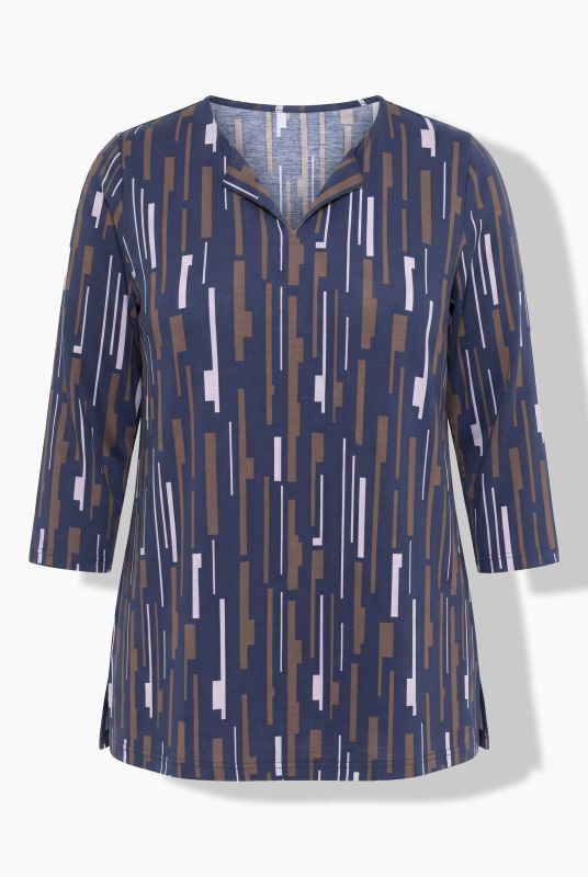 Geometric Print 3/4 Sleeve Tee