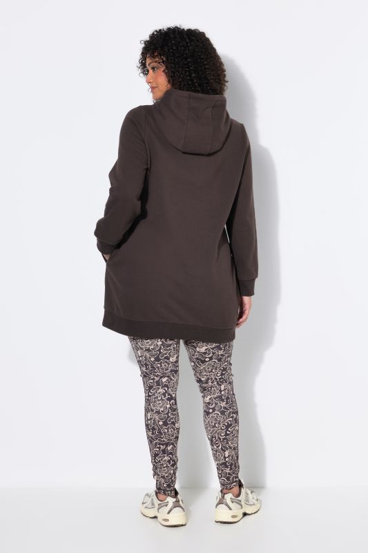 Floral Motif Longline Hoodie