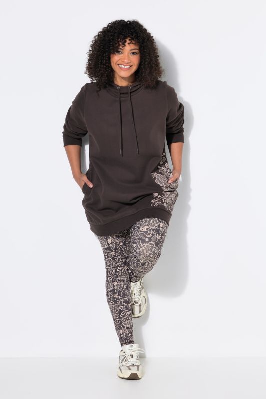Floral Motif Longline Hoodie
