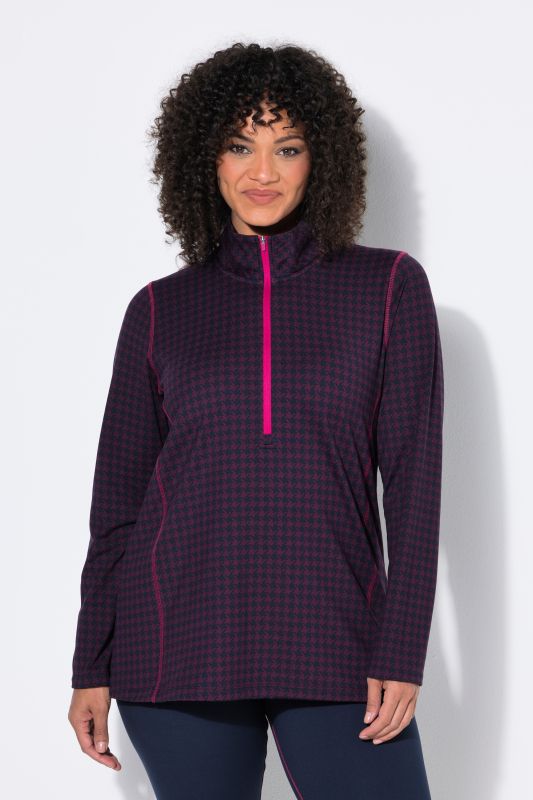Houndstooth Thermal Troyer Collar Tee