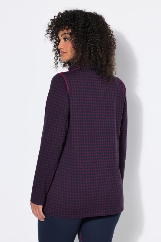 Houndstooth Thermal Troyer Collar Tee