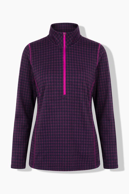 Houndstooth Thermal Troyer Collar Tee
