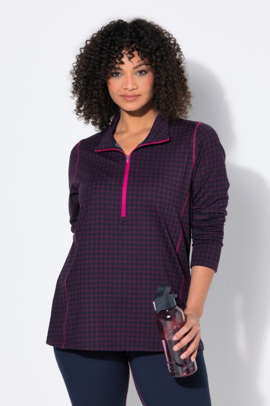 Houndstooth Thermal Troyer Collar Tee
