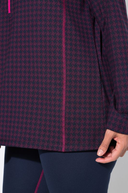 Houndstooth Thermal Troyer Collar Tee