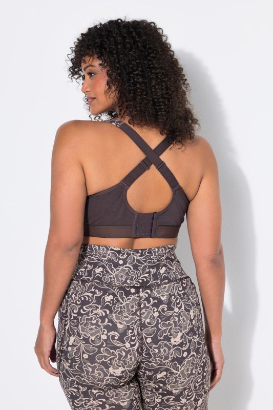 Floral Print Zip-Front Sports Bra