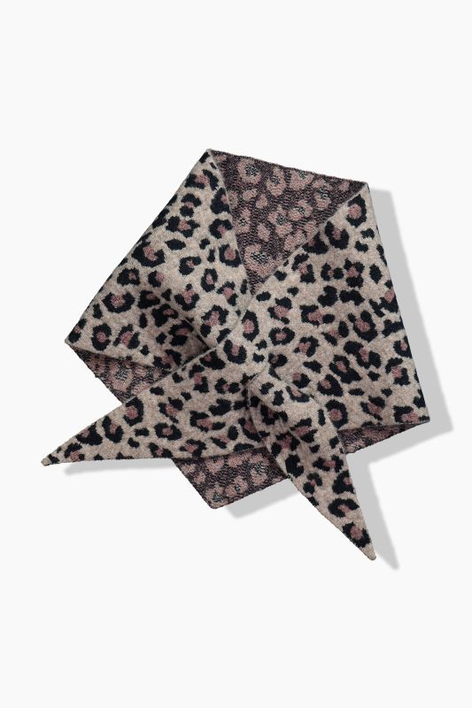 Leopard print triangle scarf