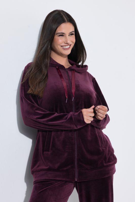 Velour Zip-Up Lounge Jacket