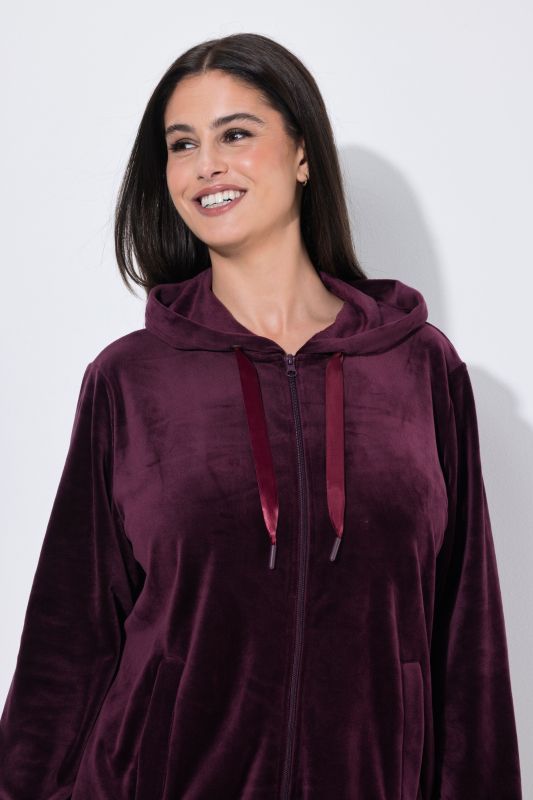 Velour Zip-Up Lounge Jacket