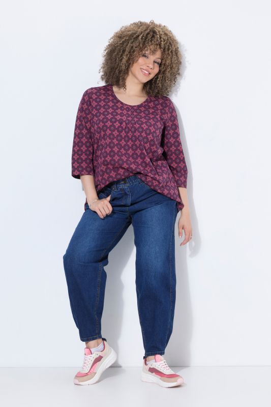 Stretch Fit Barrel Leg Jeans
