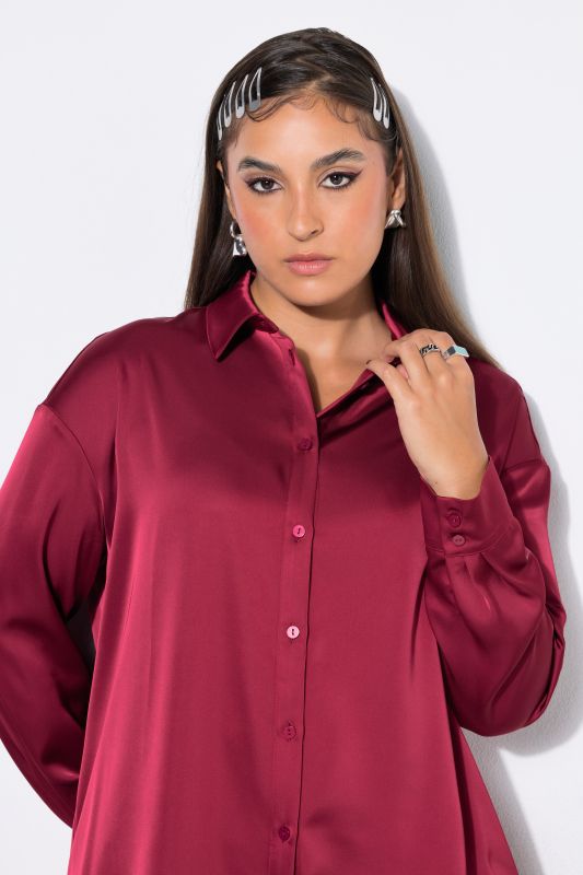 Blouse, oversized, satin