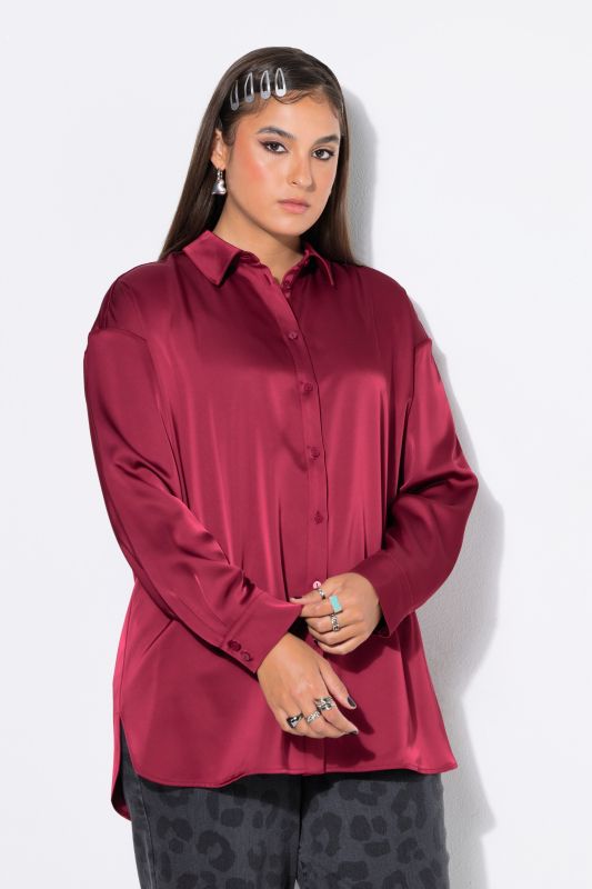 Blouse, oversized, satin