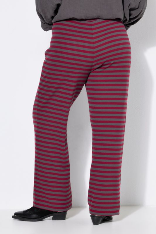 Striped Ribbed Elastic Waist Pants