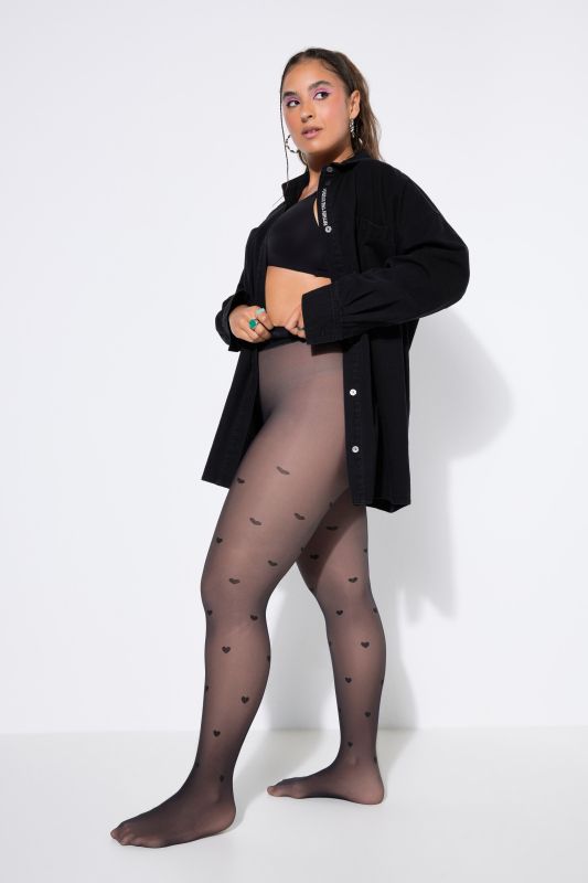 Heart Print Sheer Tights