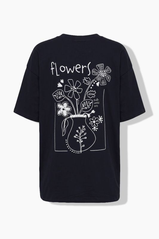 Flowers Oversized Back Graphic Tee