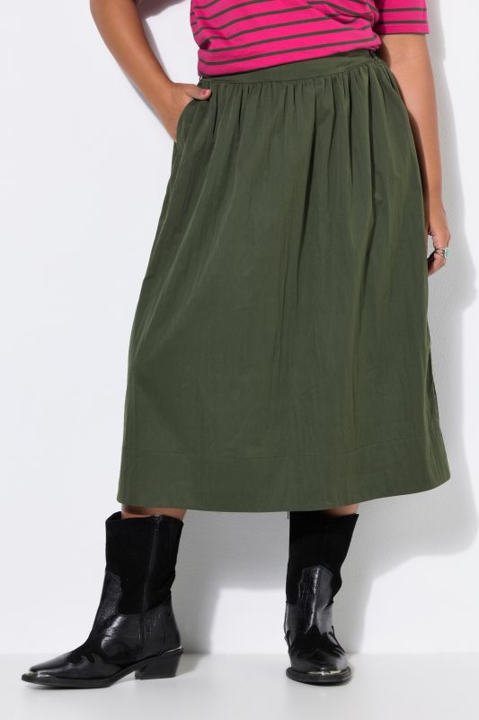 Wide Flared Comfort Waist Pocket Skirt