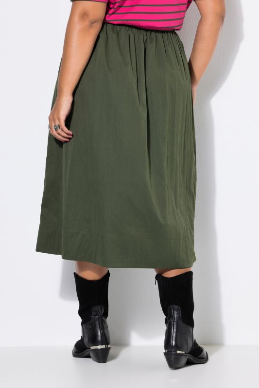 Wide Flared Comfort Waist Pocket Skirt