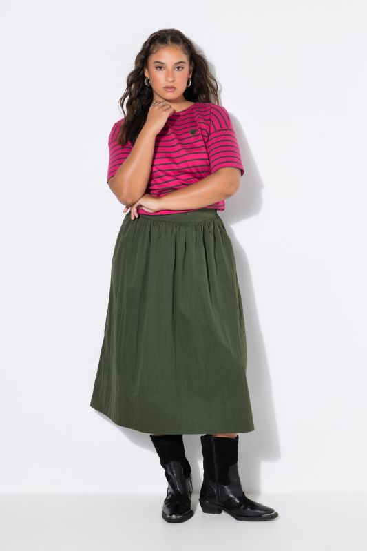 Wide Flared Comfort Waist Pocket Skirt