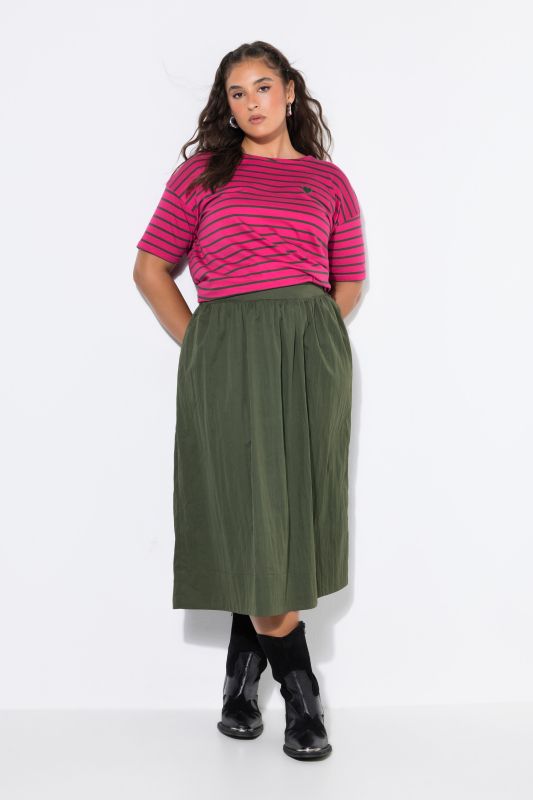 Wide Flared Comfort Waist Pocket Skirt