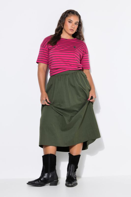Wide Flared Comfort Waist Pocket Skirt