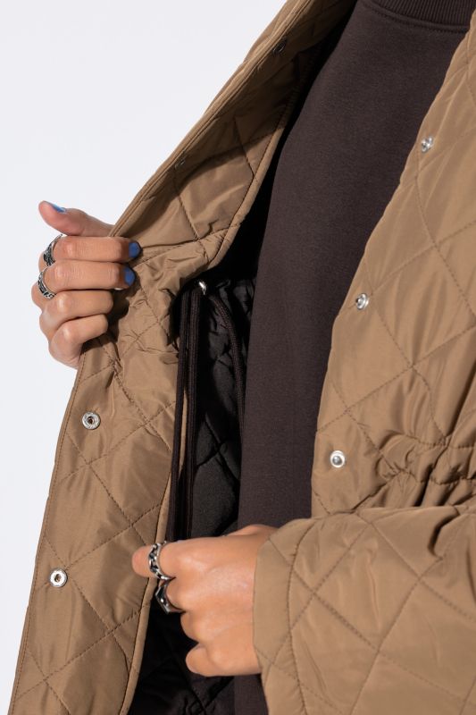 Corduroy Collar A-Line Quilted Barn Coat