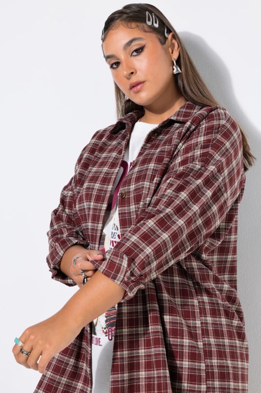 Plaid Oversized Button-Down Shirt