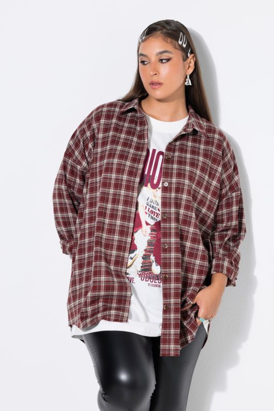 Plaid Oversized Button-Down Shirt