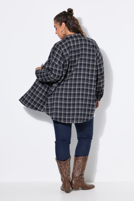 Plaid Oversized Button-Down Shirt