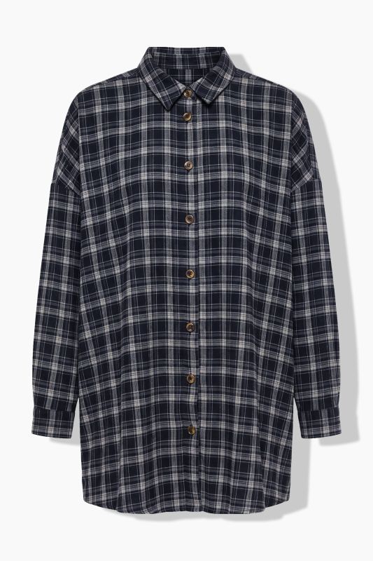 Plaid Oversized Button-Down Shirt