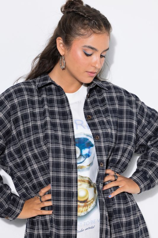Plaid Oversized Button-Down Shirt