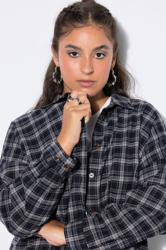Plaid Oversized Button-Down Shirt