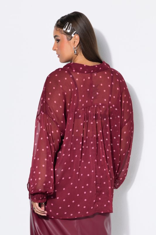 Polka Dot Sheer Chiffon Blouse