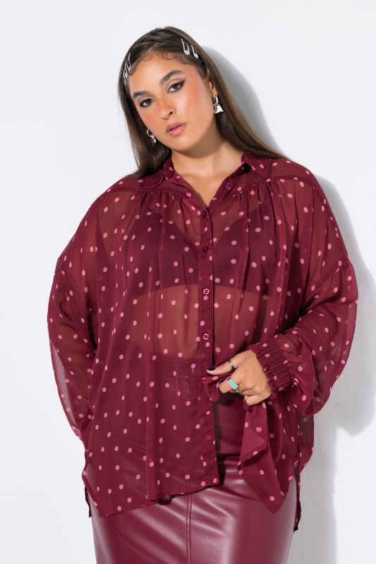 Polka Dot Sheer Chiffon Blouse