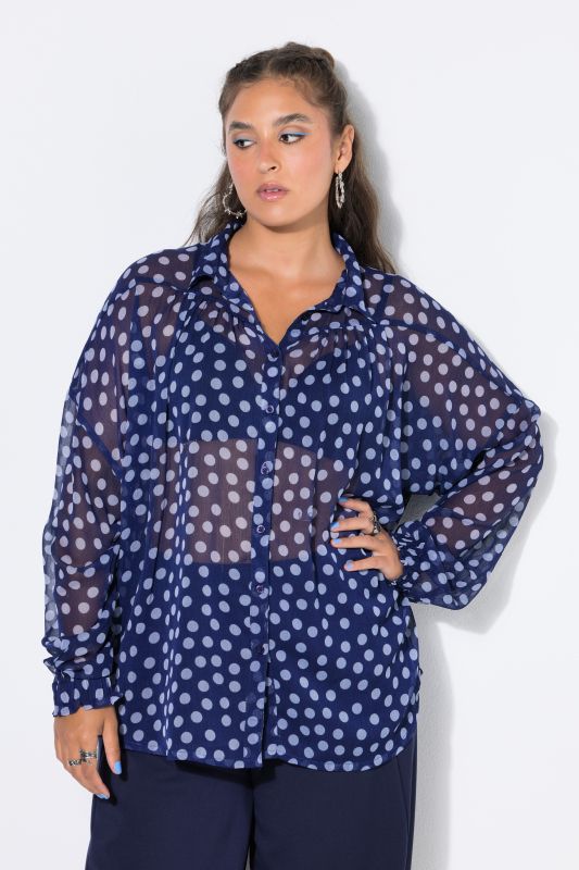 Polka Dot Sheer Chiffon Blouse