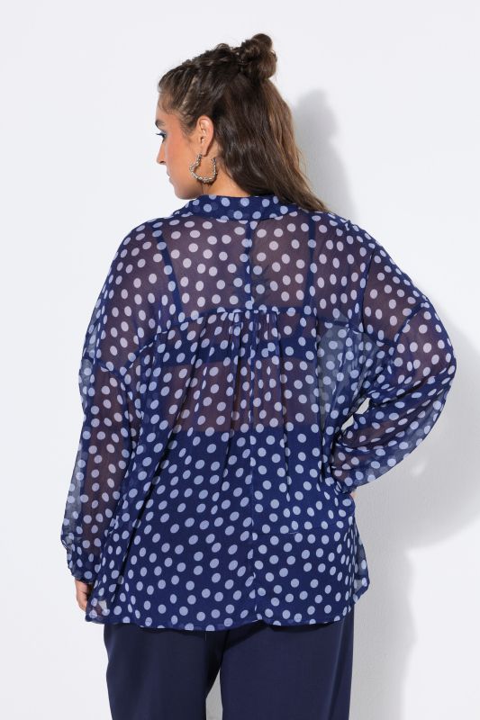 Polka Dot Sheer Chiffon Blouse