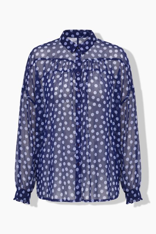 Polka Dot Sheer Chiffon Blouse