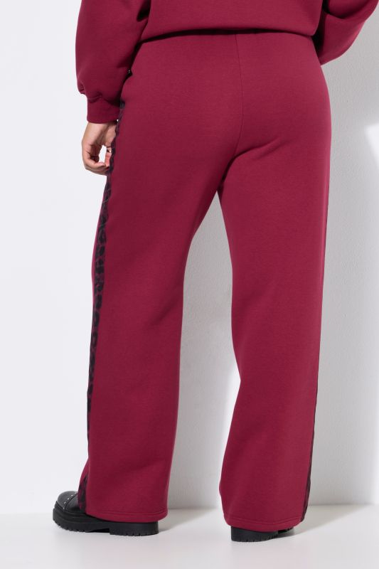 Leopard Side Stripe Wide Leg Sweatpants