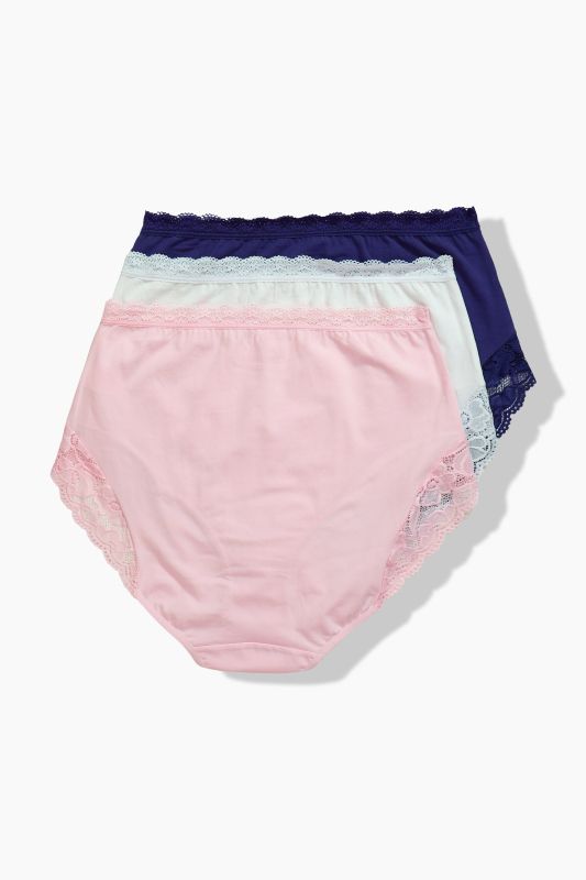 3 Pack Maxi Briefs- Lace Trim