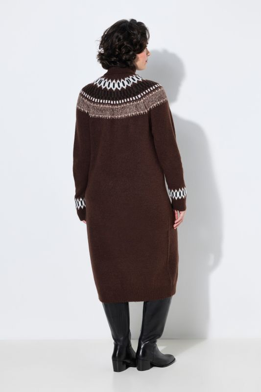 Norwegian Striped Knit Turtleneck Dress