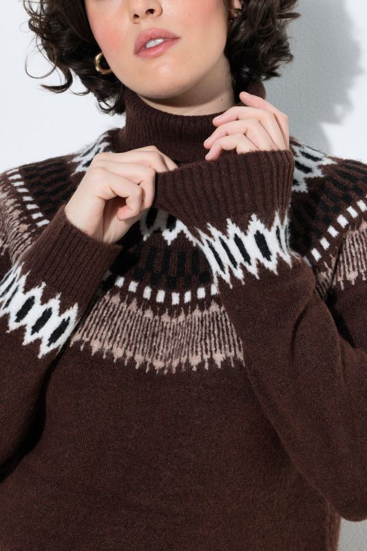 Norwegian Striped Knit Turtleneck Dress