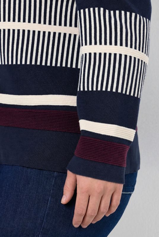 Eco Cotton Block Striped Milano KNit Sweater