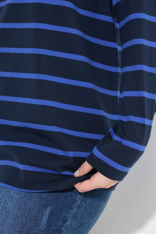 Striped Boat Neck Long Sleeve Tee